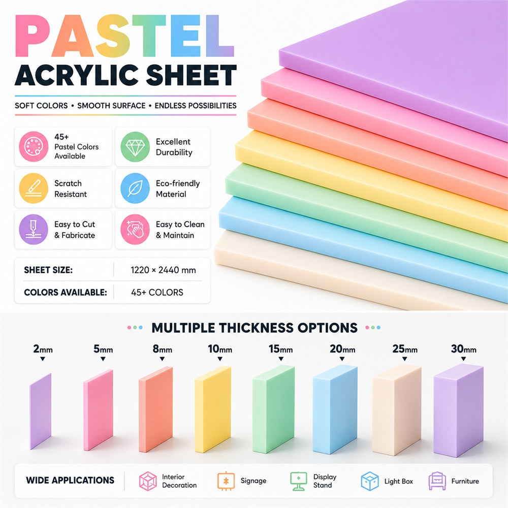 Pastel Acrylic Sheets | Custom Macaron Color PMMA Acrylic Panels Manufacturer