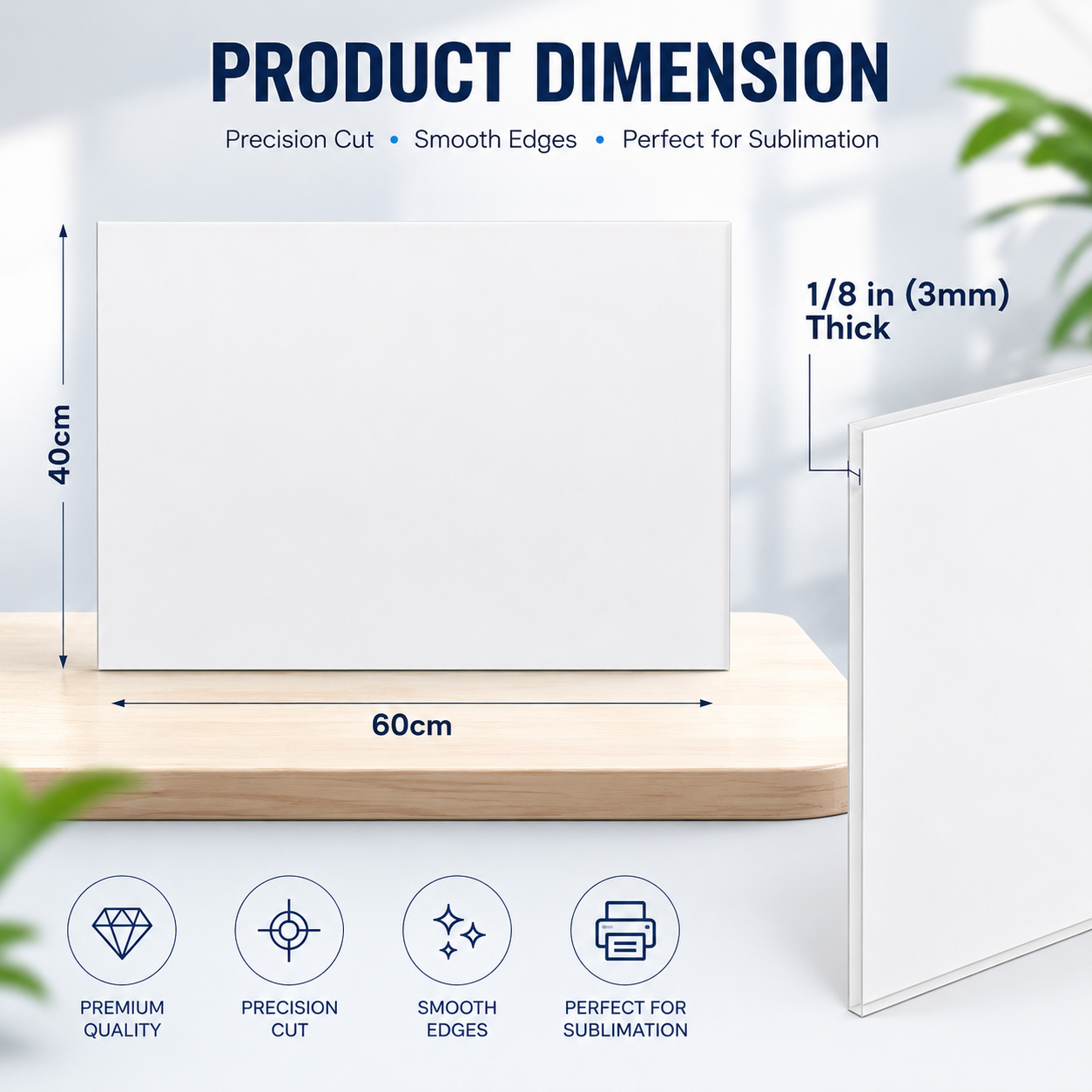 Custom Sublimation Acrylic Sheets 3mm White Coated Back PMMA Panels for Heat Transfer Printing